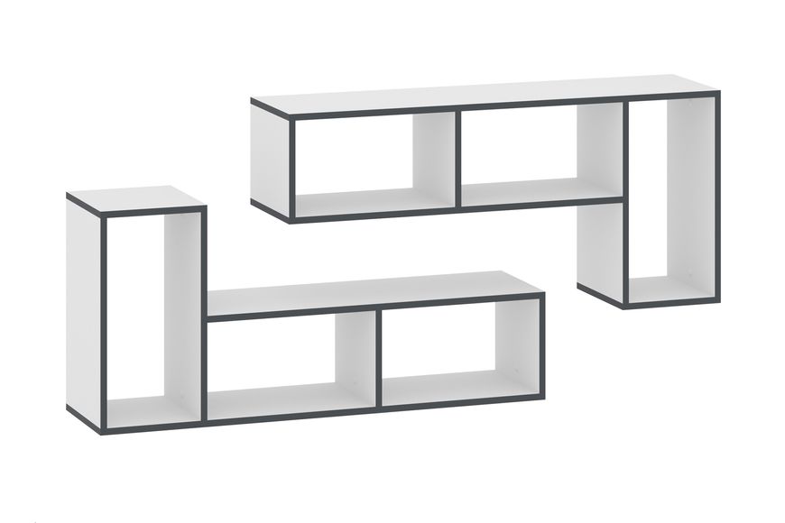 Полиця Formo-1 (110,4х29х52 см, білий + кромка антрацит) phtn-mks-ns-bl-kntc фото