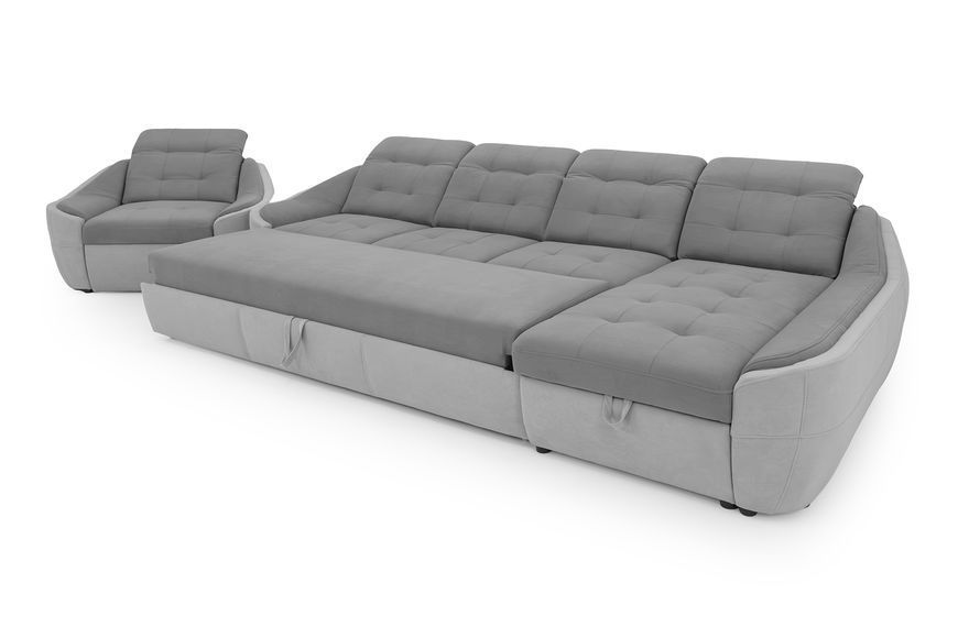 Комплект кутовий диван Спейс АМ3 і крісло (бежевий з молочним) IMI Premium kmpl-sps-ll-09-01-p фото