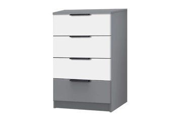 Комод Компакта-4 (60х38х88 см, сірий шифер + білий) md-kmd-cmft4s-sr-sh-bl фото
