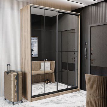 Шафа-купе Нарнія-4 (120 &times; 45 &times; 240 см, з дзеркалом, дуб крафт сірий ) m-shk-nrn-4-12-45-dks-dz фото