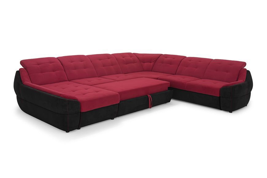 Кутовий диван Спейс XXL (375 &times; 310 см, бордовий з чорним) IMI Premium kspsxxl-l-ll65-ll99-ll65 фото